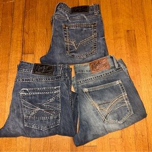 Wrangler Rock 47 Denim Slim Relaxed Boot Cut Jeans Men's 34x30 Work Farm Jeans